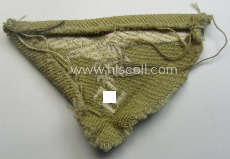 Moderately used and/or carefully cap-removed, WH (Luftwaffe) 'tropical-issued' cap-eagle and cocarde-set as was specifically intended for usage onto the tropical-styled LW side-caps (ie. 'Schiffchen')