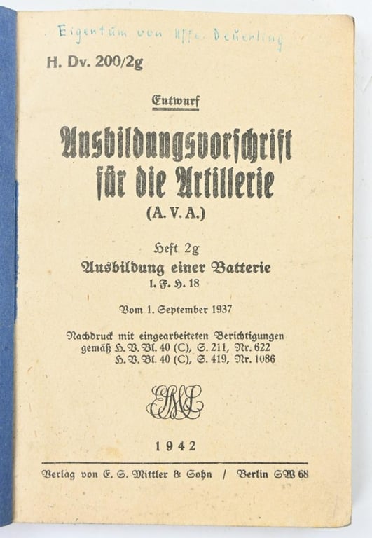 German WH Book 'Infantry Regulations' Part 2g