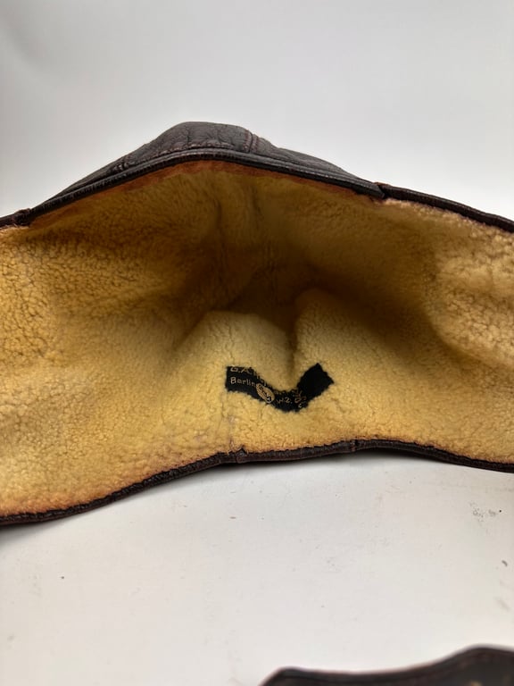 WW2 German Luftwaffe  Leather Flying Helmet 1940