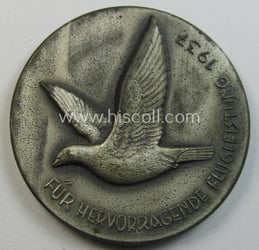 Unusually seen, silver-toned- (ie. typical 'zinc'-based) so-called: 'Reisebrieftaubenwesen...