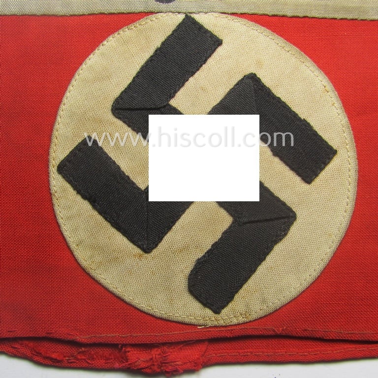 Superb, OT (ie.: 'Organisation Todt') EM- (ie. NCO-) pattern cuff-title (ie. 'Ärmelband für Mannschaften u. Uffz.') combining a swastika- and 'Org.Todt'-cuff-title