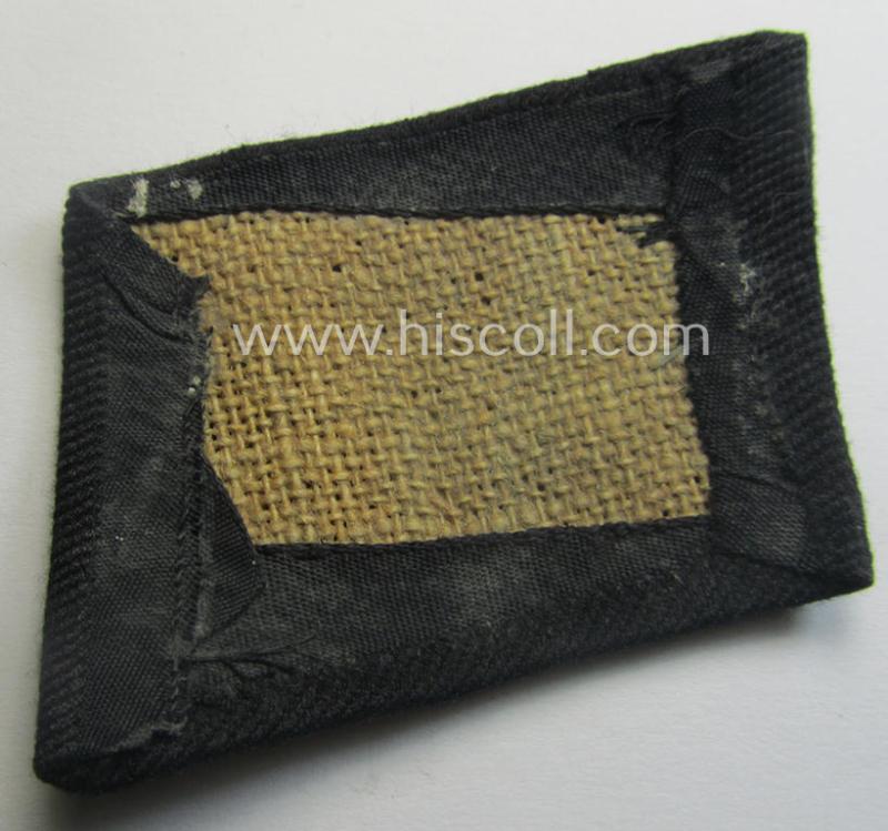 Waffen-SS - so-called: 'BeVo'-woven, enlisted-mens'- (ie. NCO-) type so-called: 'runes'-collar-tab as was intended for usage by the soldiers (ie. NCOs) of the Waffen-SS throughout the war