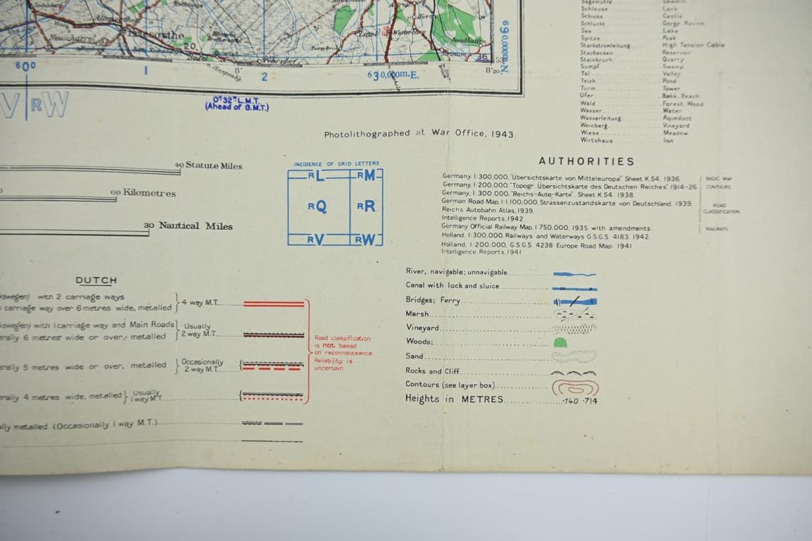 British WW2 Mapcard of Oldenburg Germany