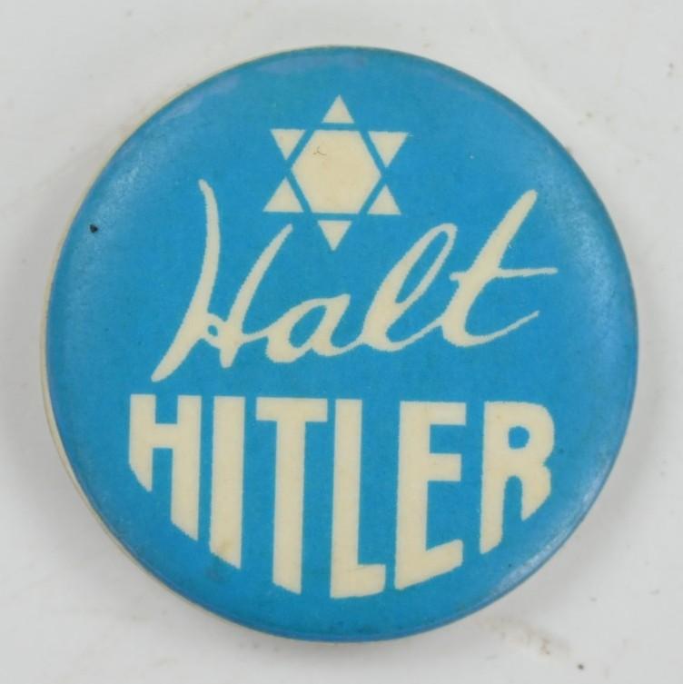 US WW2 Button 'Halt Hitler'