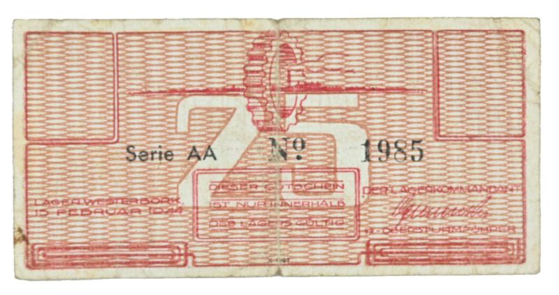 Dutch / German Camp Westerbork Banknote
