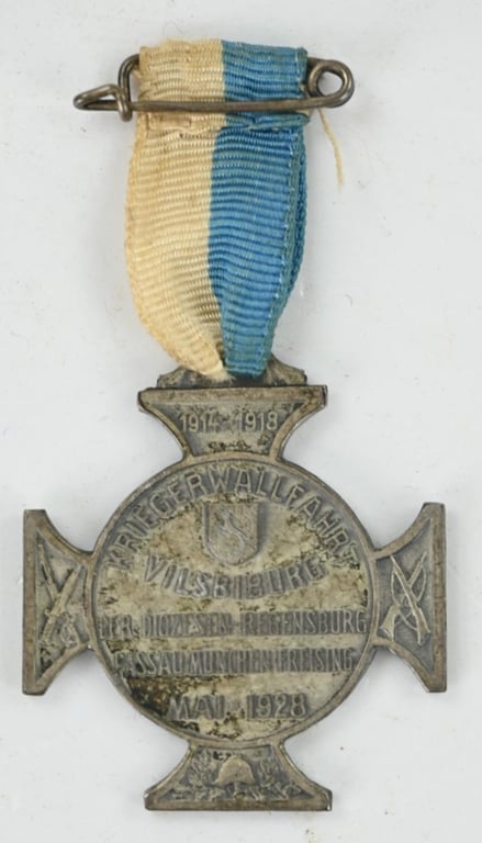 German WW1 Veteran Medal 'Kriegerverein Vilsbiburg, Kriegswallfahrt 1928'