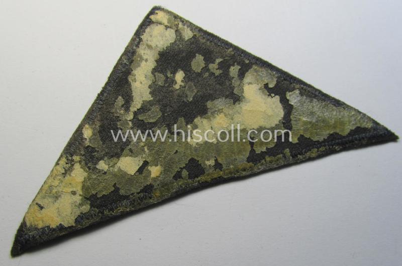 Attractive, German Red Cross (ie. 'Deutsches Rotes Kreuz' or 'DRK') greyish-coloured- and/or (typically) triangular-shaped arm-eagle entitled: 'Grevenbroich' as was executed in the neat 'BeVo'-weave pattern