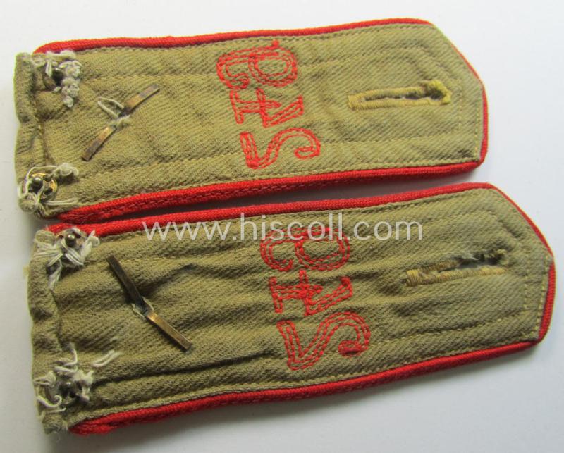 Attractive - and matching! - pair of early-pattern, so-called: 'Allgemeine-HJ' (ie. 'Hitlerjugend') shoulderstraps as intended for usage by a: 'Kameradschaftsführer' who was attached to the: 'Bann 249' (Bann 249 = 'Bann Christian Croßmann')