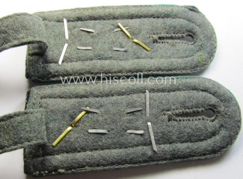 Pair of WH (Heeres) NCO-type (ie. 'M36- o. M40'-pattern) 'cyphered' shoulderstraps: 'Oberfeldwebel des Jäger-Regiments 17 (L)'