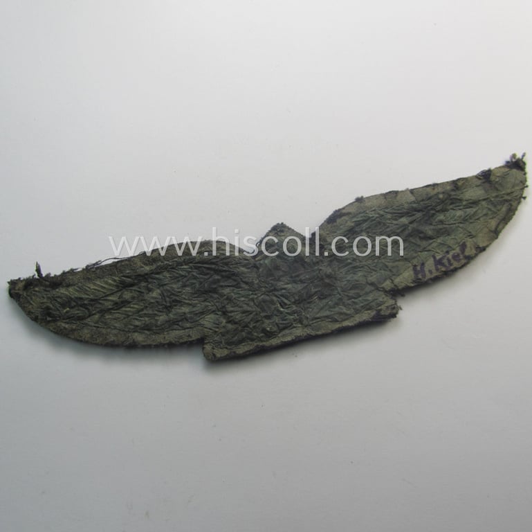 Early-period - and very unusual! - so-called: 'Ziviler Lufthansa' hand-embroidered cap-wreath ie. cocarde as intended for a 'Lufthansa' officers'-type visor-cap (ie. 'Schirmmütze') being a neatly personalised example