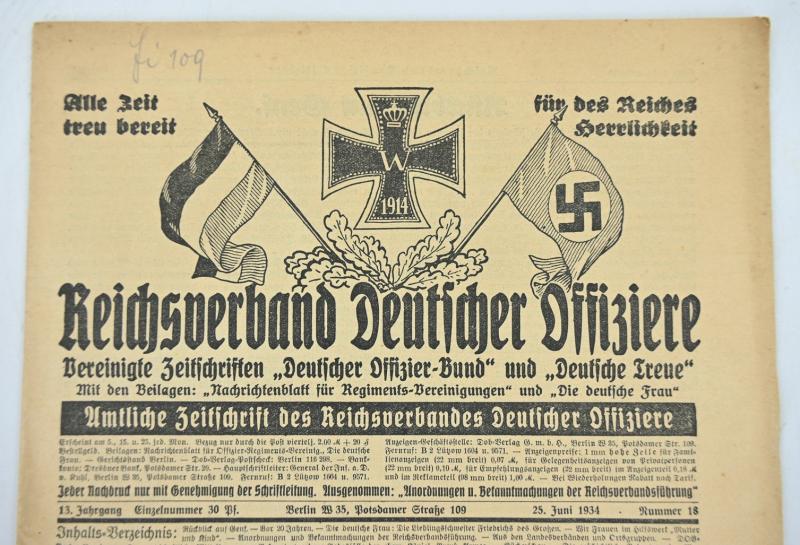 German Newspaper 'Reichsverband Deutsche Offiziere'