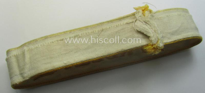 WH cuff-title (ie. 'Ärmelstreifen') entitled: 'Kreta' (being an example that comes in a clearly issued-, worn- and/or most certainly once tunic-attached, condition)