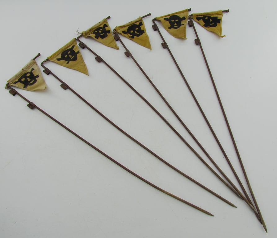 Wehrmacht Gas Warning Flags – Gaswarnfähnchen – Set of Six