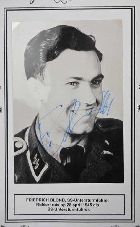 Signature of Waffen-SS KC Recipient 'Friedrich Blond'