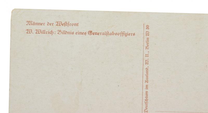 German WH Postcard 'Generalstabsoffizier'