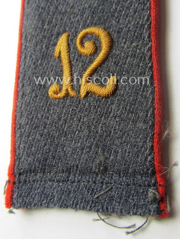 Single, WH (Luftwaffe) 'cyphered', EM-type shoulderstrap: 'Soldat des Flak-Art.-Abtlgs. 12'