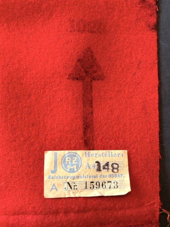 GERMAN WWII AUTHENTIC POLITICAL LEADERS NSDAP THIRD REICH GAU LEVEL ARMBAND WITH RZM PAPER TAG.
