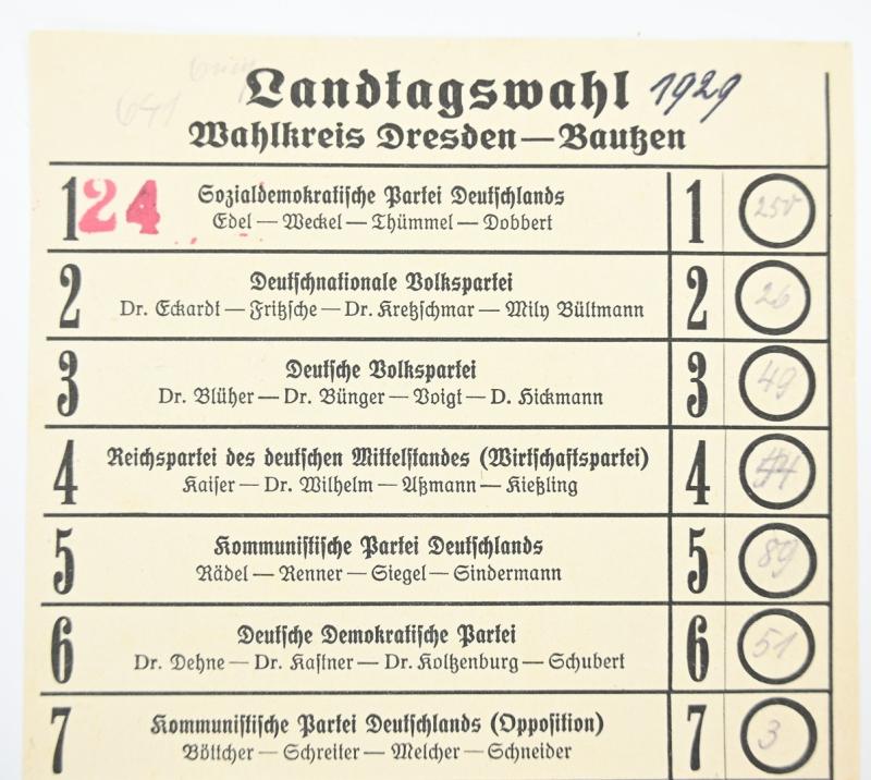 German Third Reich Voting-Paper