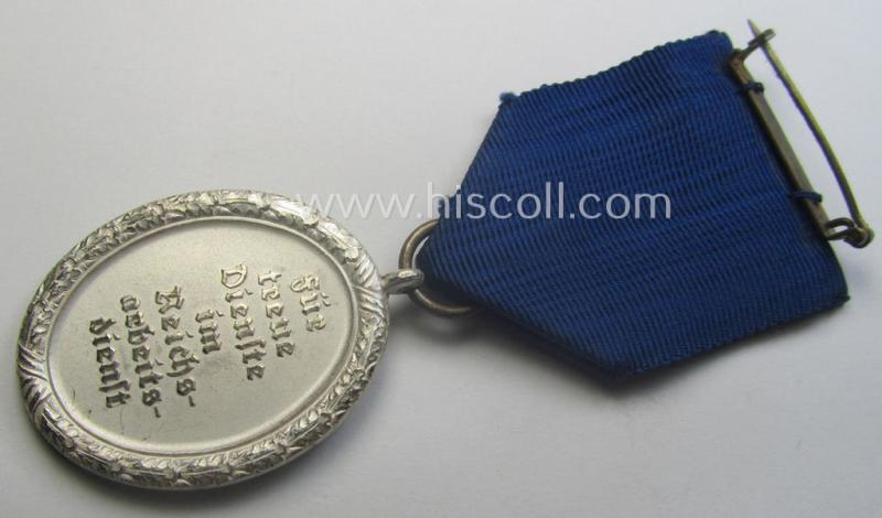 RAD (ie. 'Reichsarbeitsdienst') so-called: 'Dienstauszeichnung 3. Stufe für Männer' (as was intended for 12 years loyal-service) and that came mounted onto its period piece of ribbon (ie. 'Bandabschnitt')