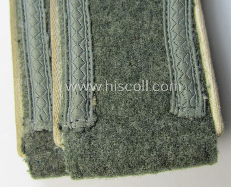 Pair of WH (Heeres), early- (ie. mid-) war-period- (ie. 'M40- o. M43'-) pattern NCO-type shoulderstraps as piped in the white-coloured branchcolour as was intended for an: 'Uffz. eines Infanterie-Regiments'