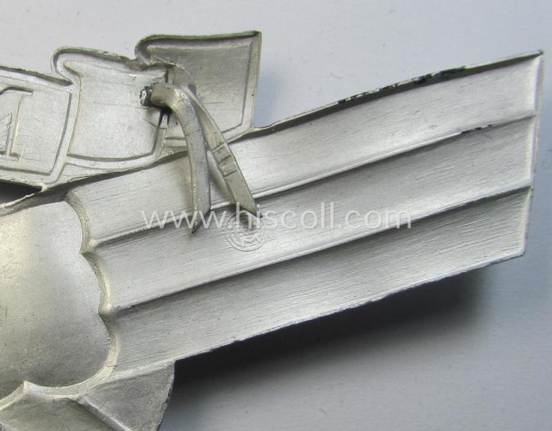 Superb, aluminium-based so-called: N.S.K.K. (or: 'National Socialistisches Kraftfahr Korps') crash-helmet eagle-device (ie. 'Adler für N.S.K.K.-Sturzhelm') being a neatly maker- (ie. 'RzM M1/8'-) marked example of the second pattern