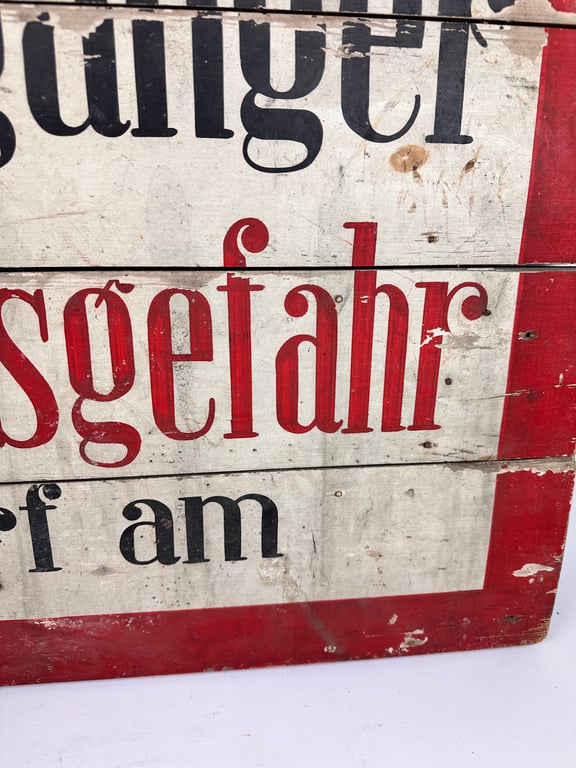Orginal German WH Warning Sign 'Blindgänger'