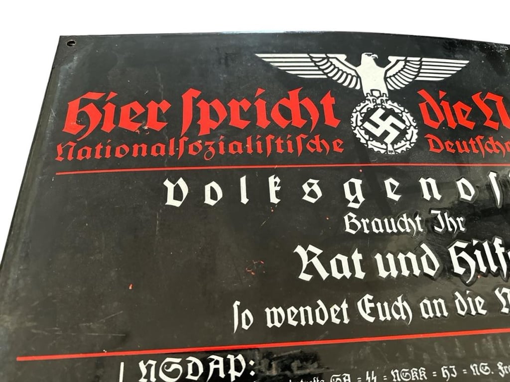 NSDAP Enamel Sign (Information Board)