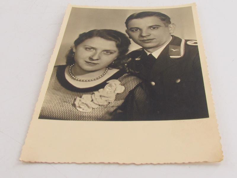 Portrait Photo of a Luftwaffe Soldier With his Wife