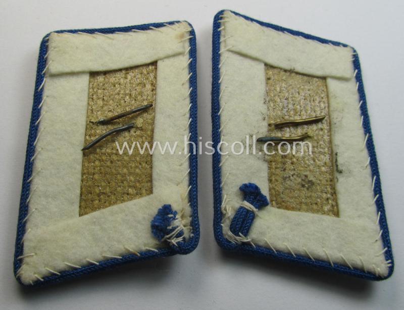 Superb - rarely found and fully matching! - pair of WH (Luftwaffe) blue-piped, EM- (ie. NCO-) type collar-patches (ie. 'Kragenspiegel') as was intended for usage by a member within one of the various units within the: 'Hermann Göring-Division'