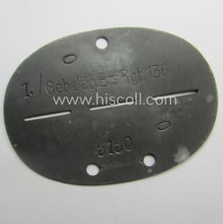 Zinc-based, WH (Heeres) 'Gebirgsjäger'-related ID-disc bearing the clearly...