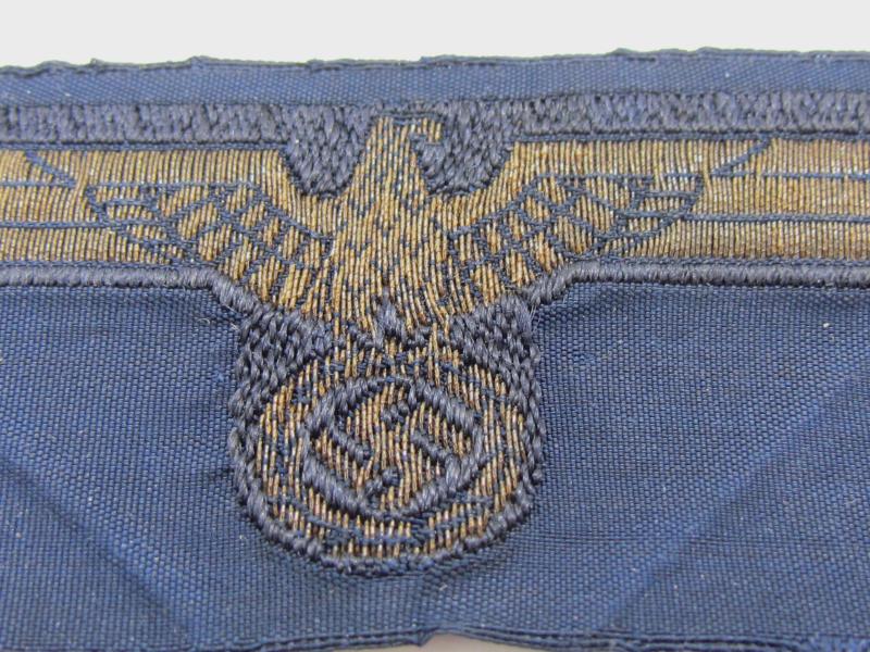 Kriegsmarine gold flatwire ‘BeVo’ cap eagle ( Rare )