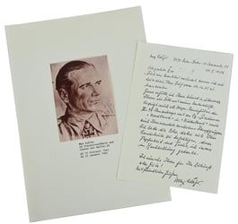 Signature of Waffen-SS KC&OLC Recipient 'Max Schäfer'