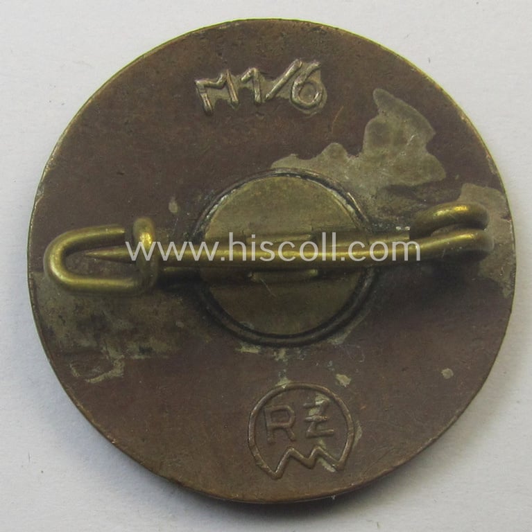 'N.S.D.A.P. - Parteiabzeichen' showing the makers'-designation: 'RzM' and/or: 'M1/6' (= 'Karl Hensler - Pforzheim')