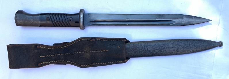 K98 Combat Bayonet with Leather Frog