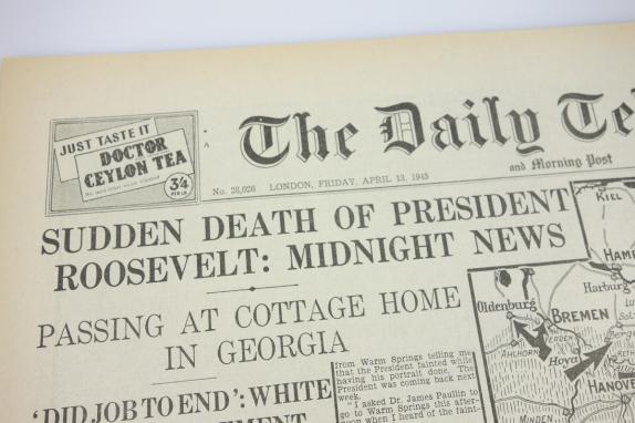 British "Daily Telegraph" Newspaper 13 April 1945.