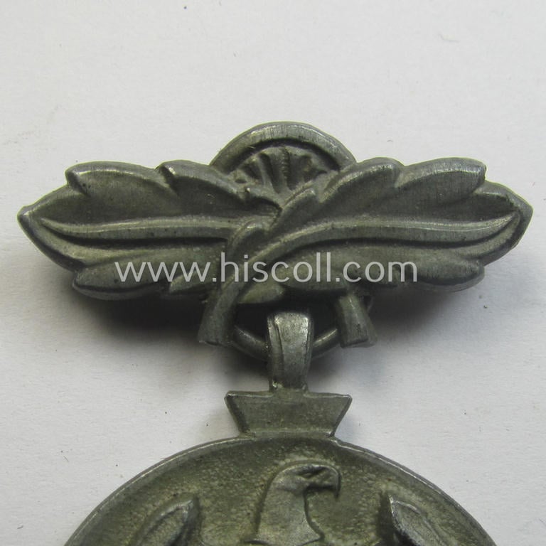 Silverish-toned, typical 'Reichsnährstand'- (ie. 'RNSt.'-) related, (portable) loyal-service-award entitled: 'Reichsnährstand - Landesbauernschaft Bayern - Fuer 10 Jahre Treue Dienste'