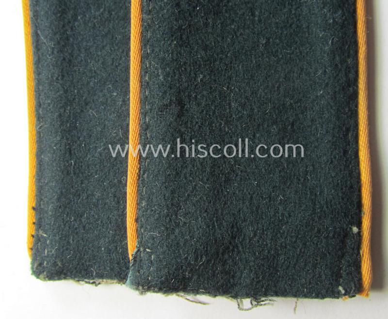 Neat - fully matching - pair of clearly 'cut-off' but nevertheless actually scarcely found! - WH (Heeres) early-war-period- (ie. 'M36'- ie. 'M40'-pattern) EM-type shoulderstraps as was intended for a: 'Soldat eines Kavallerie- o. Reiter-Regime...