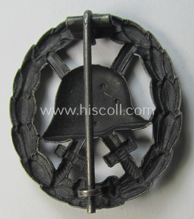 Neat - and clearly used- ie. worn! - example of a WWI-pattern, black-class wound-badge (ie.: 'Verwundeten Abzeichen in Schwarz') being a detailed example of the so-called: 'Durchbrochener'-pattern