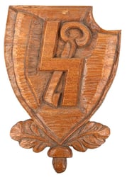 German Wooden Sign 12. SS-Panzer-Division "Hitlerjugend"