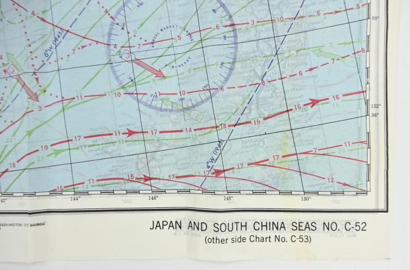 USAAF WW2 Escape Map 'Japan / East China Sea'