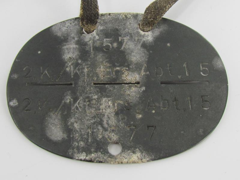 Wehrmacht Krad.Fahrer.Ers.Abt 15 Erkennungsmarke