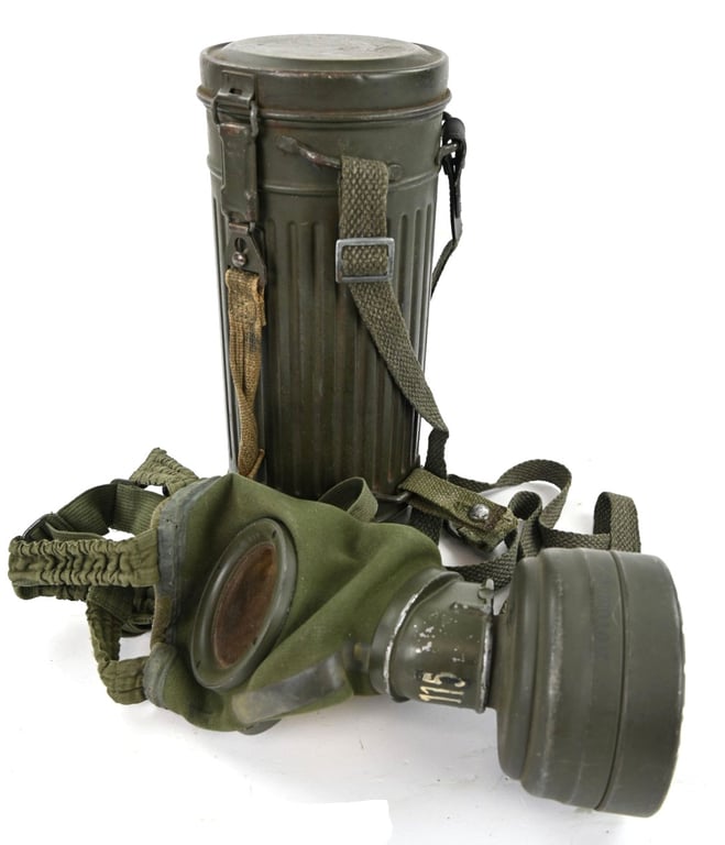 German Wehrmacht (Heer) M31 Gasmask & Cannister.