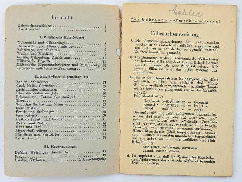 German WH Russian Translation Booklet