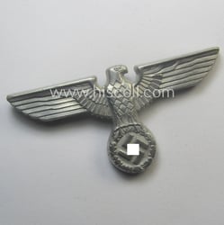 Bright-silver-coloured- and/or: aluminium-based (political-style) visor- (ie. 'Schirmmützen'-) cap-eagle...