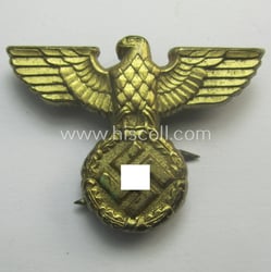 Bright-golden-toned- (and zinc- ie. 'Feinzink'-based) smaller-sized, political-style visor-...