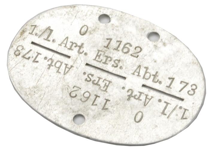 German WH Dog-Tag '1./L.Art.Ers.Abt.173'