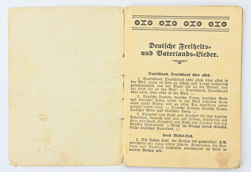 German SA Songbook 'Deutsche Freiheit und Vaterlands Lieder'