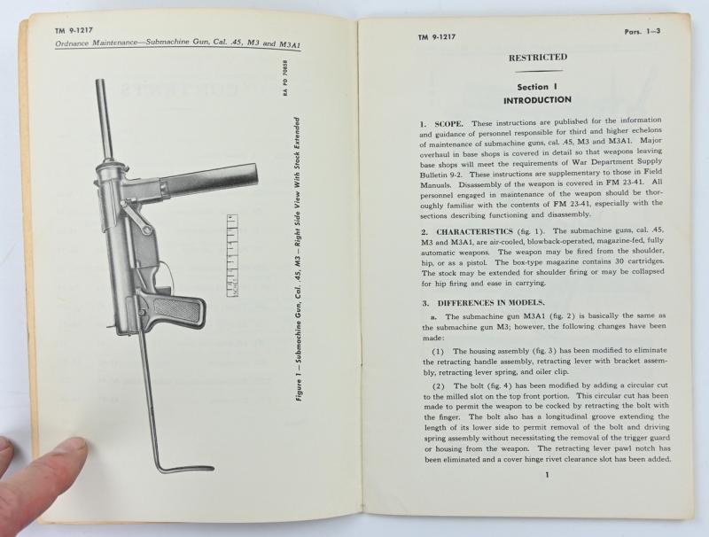 US WW2 Technical Manual Grease Gun TM 9-1217