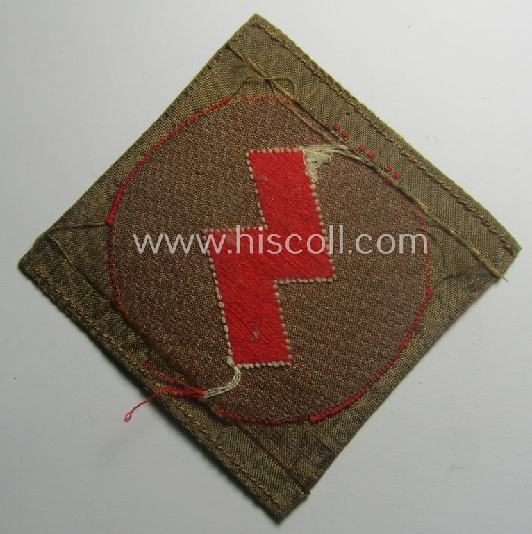 DJ (ie. 'Deutsches Jungvolk') arm-badge as was specifically intended for usage by a member who served within the: 'Oberbann 1' (being a 'virtually mint' example that misses its 'RzM'-etiket)