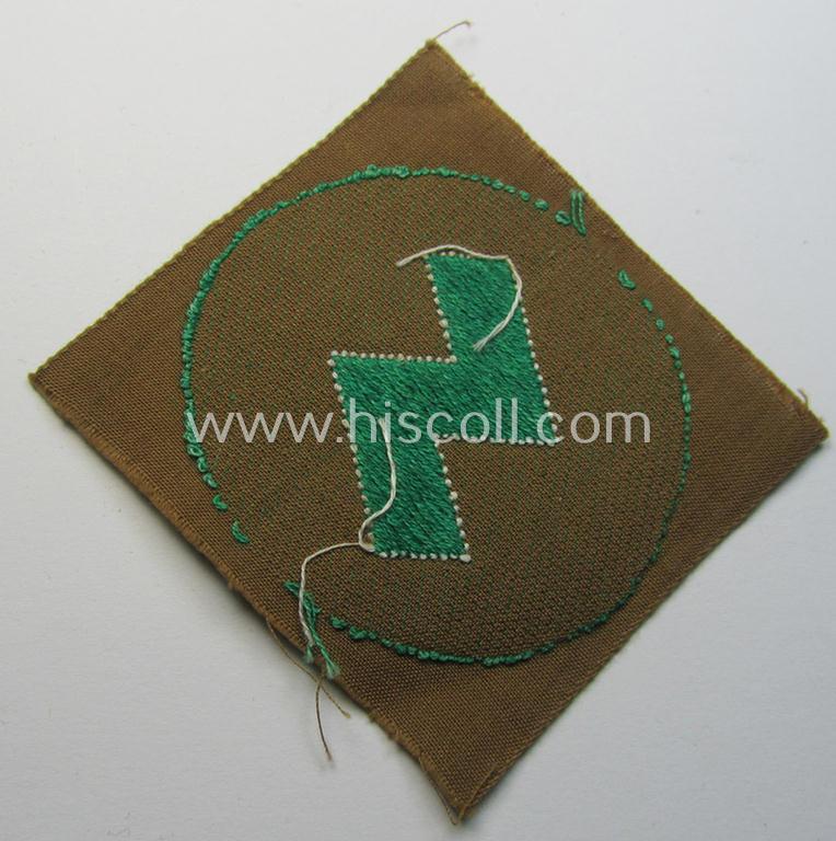 Attractive, DJ (ie. 'Deutsches Jungvolk') arm-badge as was specifically intended for usage by a member who served within the: 'Oberbann 3' (being a 'virtually mint- ie. unissued' example that is void of an 'RzM'-etiket)